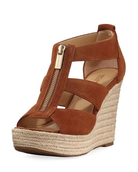 michael kors angeline wedge sandals|michael kors suede wedge sandals.